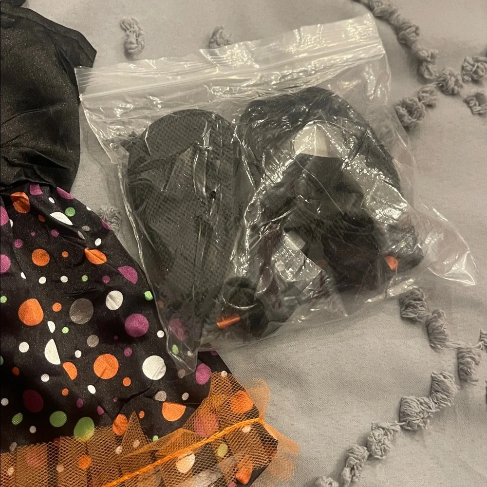 Polka Dot Witch Costume dress shoes bag for 18 inch dolls new